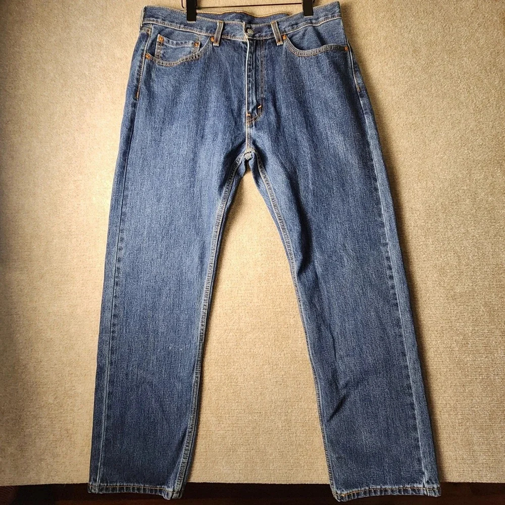 Levi's‎ 505 Regular Fit Jeans Mens 36x30 Blue Excellent Straight Leg Denim